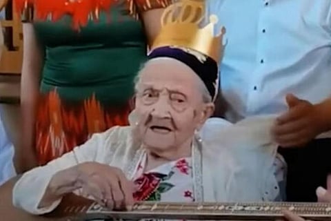 China's oldest person, Alimihan Seyiti. (Photo | Twitter)