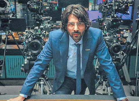 Kartik Aaryan in a still from Dhamaka.