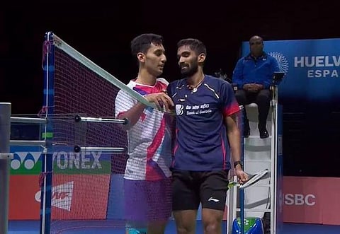 Indian shuttler Kidambi Srikanth and Lakshya Sen (Photo | BAI Media Official Twitter)