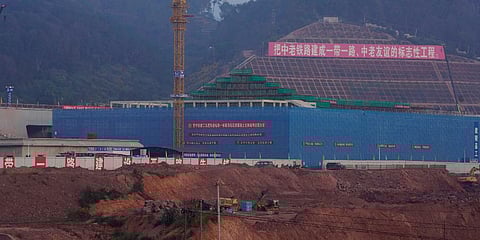 The construction site of the Pu'er high-speed rail station that is part of the China-Laos railway. (Photo | AP)