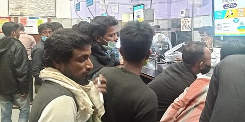 Shot of the ticket booking counter at Cantonment railway station where a group of IAF trainees roughed up a Railway Protection Force cop (Photo | Special Arrangment)