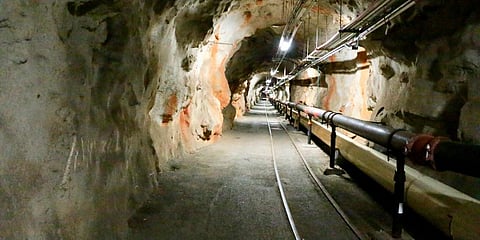 This photo shows a tunnel inside the Red Hill Underground Fuel Storage Facility in Pearl Harbor, Hawaii on Jan. 26, 2018. (Photo | AP)