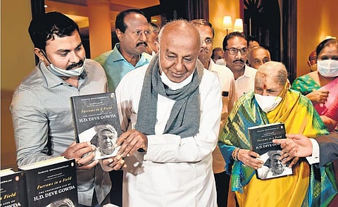 Former Prime Minister HD Deve Gowda (second from left) during the book launch event in Bengaluru | Nagaraja Gadekal