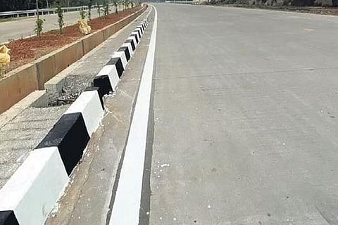 The completed portion of the second phase of NH 66 bypass near Mukkola