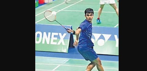 Kiran George during his match against Maisnam Meiraba (Photo | EPS/Shiba Sahu)