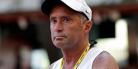 FILE - Alberto Salazar watches a training session for the World Athletic Championships at the Bird's Nest stadium in Beijing, Aug. 21, 2015. (Photo | AP)