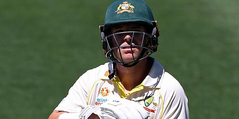 Australia's Marcus Harris walks off after losing his wicket to England during their Ashes cricket test match in Adelaide, Australia, Thursday, Dec. 16, 2021. (Photo | AP)