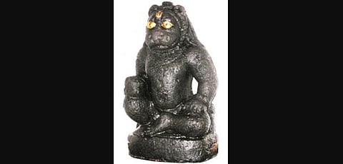 Narasimha sculpture in kevala (benign) form found at Halasi, Belgaum district (Kadamba, datable to early 4th century CE)