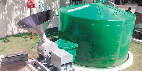 A model of the biogas plant conceptualised by students of Birla Institute of Technology, Sindri. (Photo | EPS)