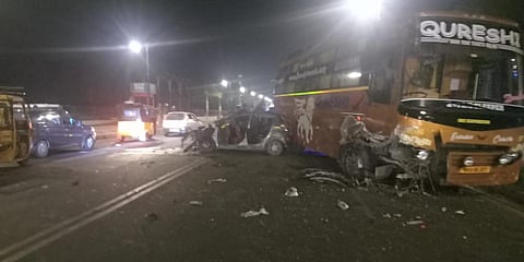 The accident spot at Tank Bund Road. (Photo| EPS)