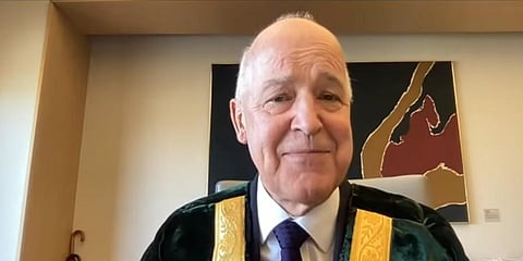 New York University President Andrew Hamilton (Photo | YouTube screengrab)