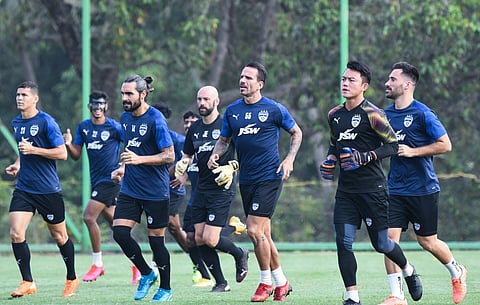 Bengaluru FC players during a  training session (Photo | BFC Media)