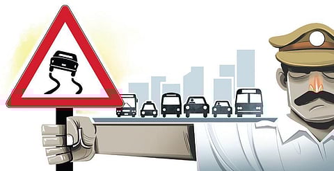 Representational image of traffic restrictions.