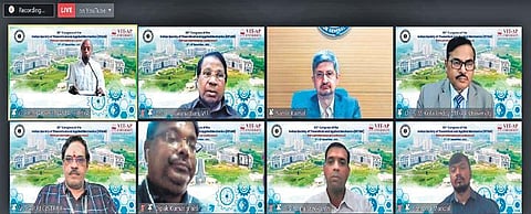 Dr Samir V Kamat, Director-General, Naval Systems and Materials at DRDO, inaugurates the 66th annual conference of ISTAM at VIT-AP on Saturday