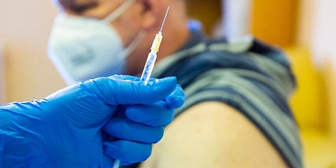 FILE | A man is administered the Sputnik V COVID-19 vaccine in . (Photo| AP)