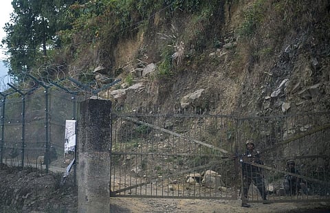Indian army soldiers keep guard at their camp in Jakhama, outskirts of Kohima, northeastern Nagaland state. (Photo | AP)