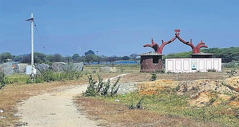 A view of the land earmarked for construction of the Oxygen Park at Rampur, Hanamkonda.