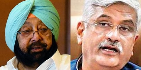 Former Punjab CM Amarinder Singh (L) and Union Minister Gajendra Singh Shekhawat. (File photo| PTI)