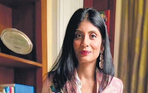 Chitra Pathi in a vintage brocade blazer suit Suket Dhir