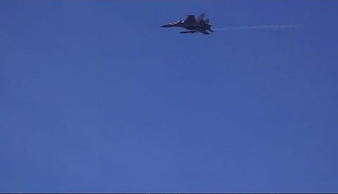 The test-flight of supersonic cruise missile BrahMos from a fighter aircraft off the Odisha coast. (Photo | Special arrangement)