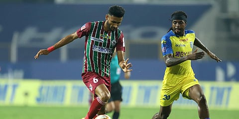 Kerala started strong and missed a gilt-edged opportunity to take the lead in the fifth minute, failing to capitalize on a mistake from Tiri. (Photo| Twitter)