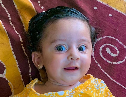 Teera is suffering from Spinal Muscular Astrophys, a genetic disease. (Photo | EPS)