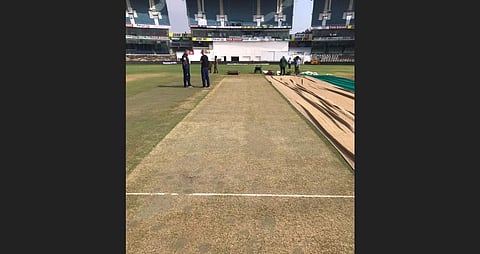 The pitch to be used for the second Test at MA Chidambaram Stadium. (Photo | ECB)