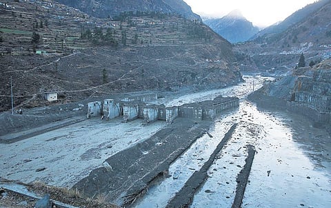 The Dhauliganga hydro power project near Tapovan tunnel in Chamoli district of Uttarakhand has been badly damaged in the massive flash flood on February 7 | Express