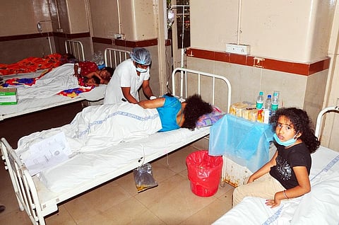 Those injured in the bus crash on Friday night under treatment at KGH in Visakhapanam on Saturday. (Photo | G Satyanarayana, EPS)