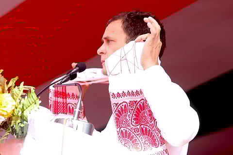 Congress leader Rahul Gandhi in Assam. (Photo| Twitter/ @INCIndia)