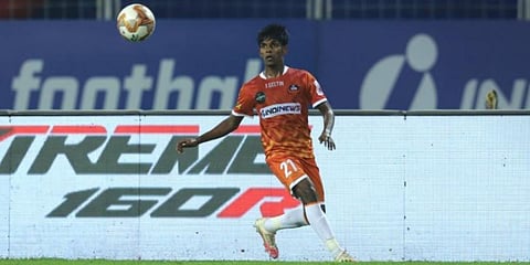 Saviour Gama of FC Goa in action against Odisha FC. (Photo | Twitter @IndSuperLeague)