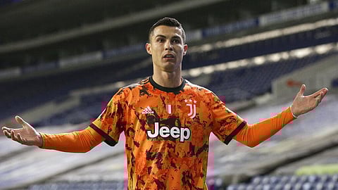 Juventus' Cristiano Ronaldo gestures during the Champions League round of 16, first leg, soccer match between FC Porto and Juventus. (Photo | AP)
