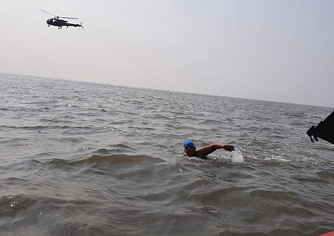 She commenced her record-setting feat in the early morning hours on February 17. (Photo | A. Bharat Bhushan Babu, Twitter)