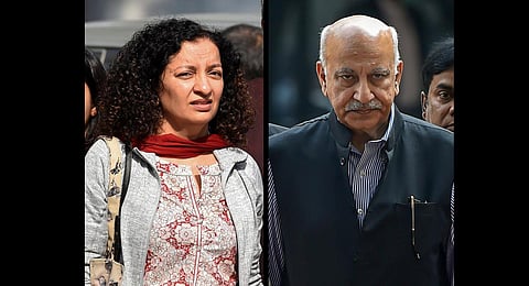 Journalist Priya Ramani and former Union Minister MJ Akbar. (File photo| PTI)