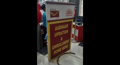 Aadhaar-related updation work in post offices.