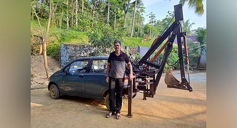 The Daewoo Matiz car which was redesigned into a mini-excavator.