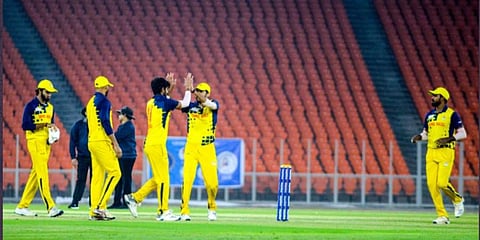 Tamil Nadu cricket team during the Syed Mushtaq Ali Trophy tournament. (Twitter | BCCI Domestic)