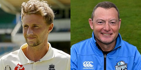 England skipper Joe Root (L) and his former coach Kevin Sharp. (Photo| PTI and Special Arrangement)