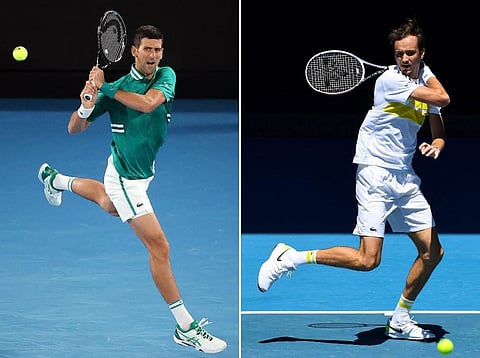 Novak Djokovic v Daniil Medvedev. (Photo | AFP)