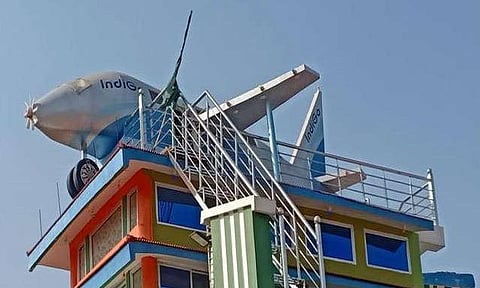 The concrete replica of the aircraft on rooftop. (Photo | Special arrangement)