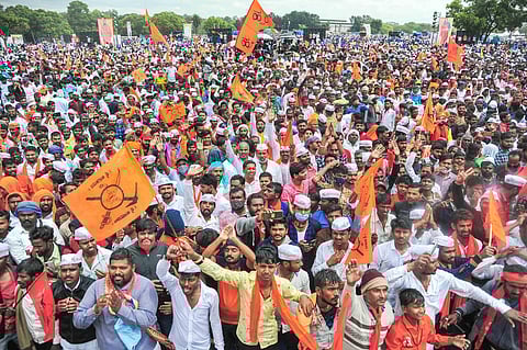 File Image of Members of Panchamasali (Lingayat) community during a Panchamasali convention- use for representational purposes. 