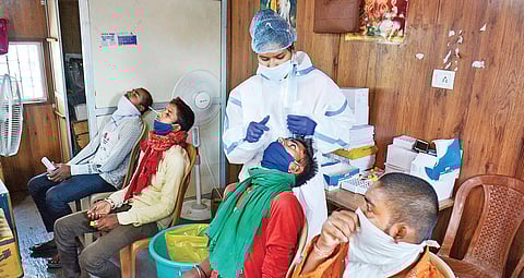 RT-PCR tests being conducted at a centre in Thane district of Maharashtra | PTI