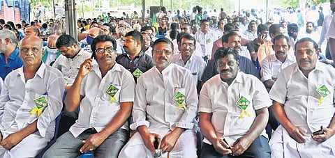 All India Vellalar Kootamaippu members staging a hungerstrike against the decision to rename seven sub-sects of Scheduled Castes, in Chennai on Sunday | Shradha A