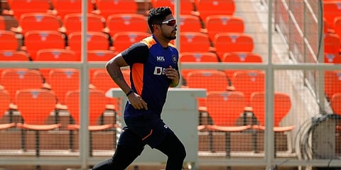 Pacer Umesh Yadav during a training session. (Photo | Twitter/Bcci)