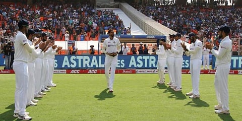 At Motera, Ishant Sharma became the second India fast bowler to play 100 Test matches. (Photo | Twitter @ICC)