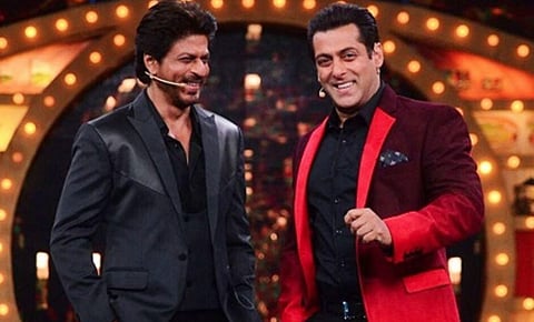 Shah Rukh Khan and Salman Khan on the sets of 'Bigg Boss'