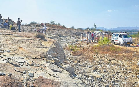A file photo of the site in Chikkaballapur district where six people were killed after gelatin sticks exploded