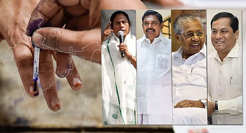 The terms of the legislative assemblies of these four states are ending in May and June. (Photo | PTI &EPS)