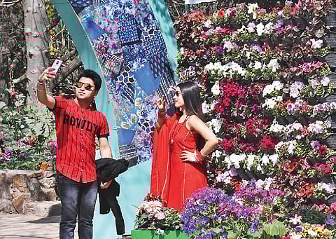 Visitors at the ‘Garden Tourism Festival’ in the capital city. (Photo | Express)