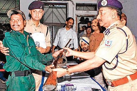 Many ex-Maoists have joined the police force after giving up the gun.Rampado Lohra (below) has been stitching police uniforms | Express